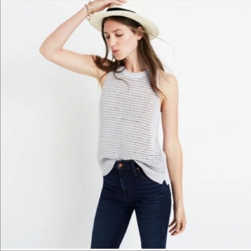 Madewell Open stitch Sweater Tank grey small
